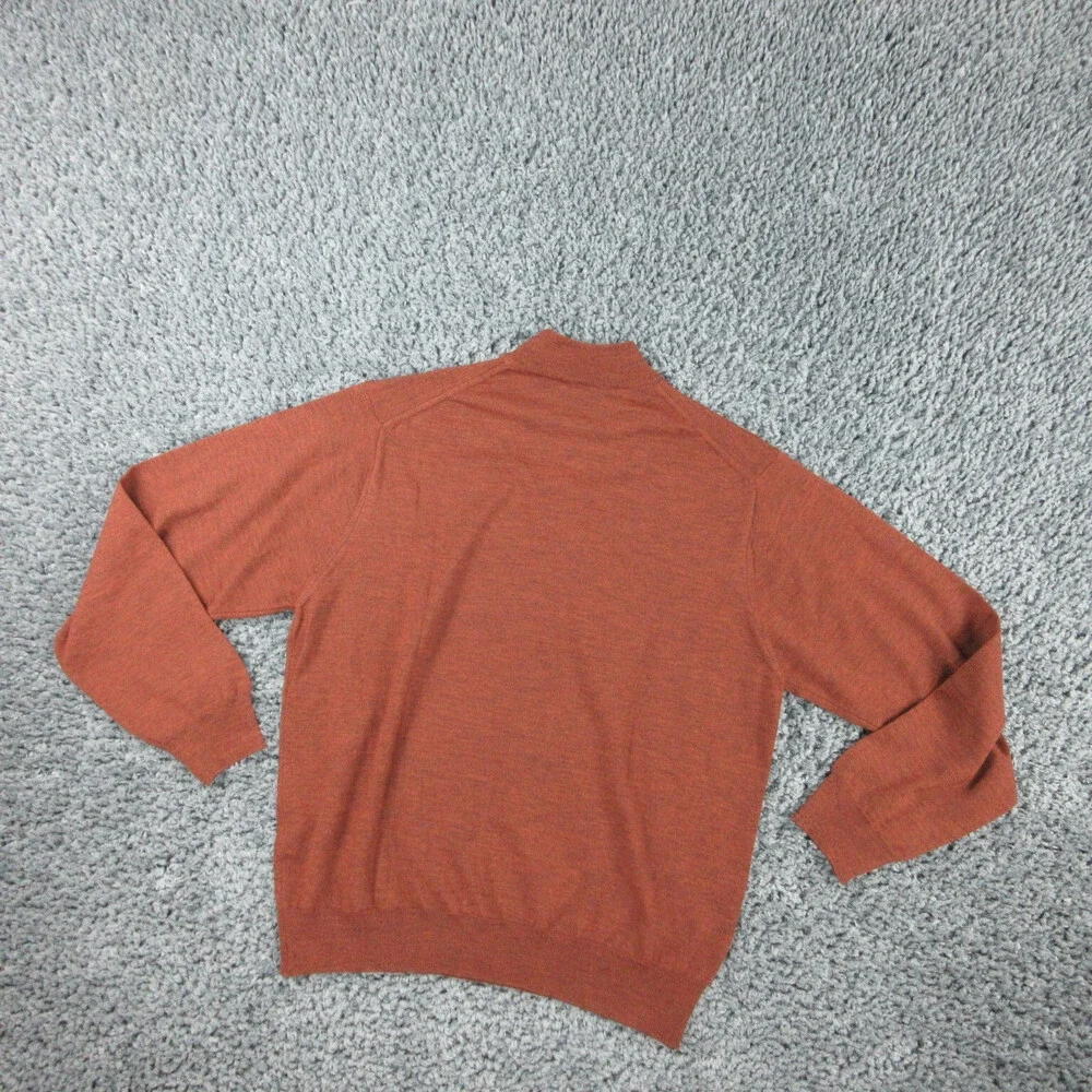 Jos A Bank Sweater Mens Large Brown Heather Wool Long Sleeve Pullover